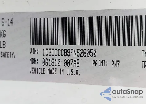 2015 Chrysler 200 C from USA, damaged, VIN 1C3CCCCB9FN526050